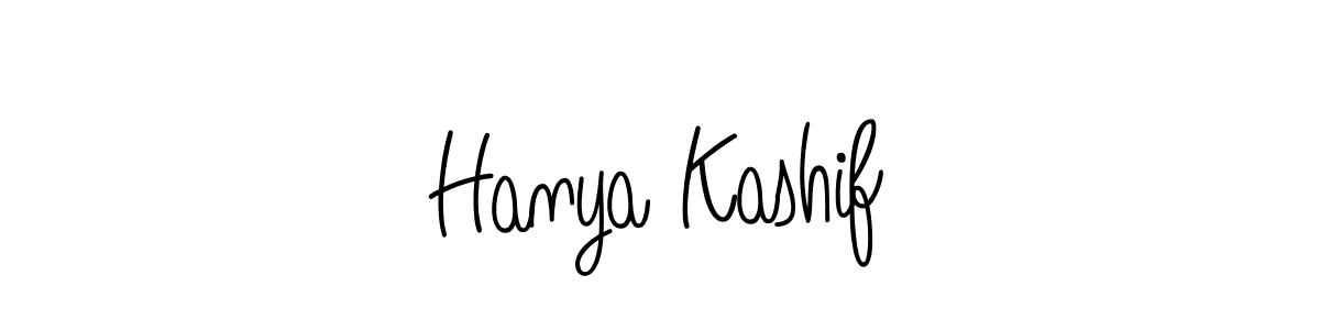 You should practise on your own different ways (Angelique-Rose-font-FFP) to write your name (Hanya Kashif) in signature. don't let someone else do it for you. Hanya Kashif signature style 5 images and pictures png