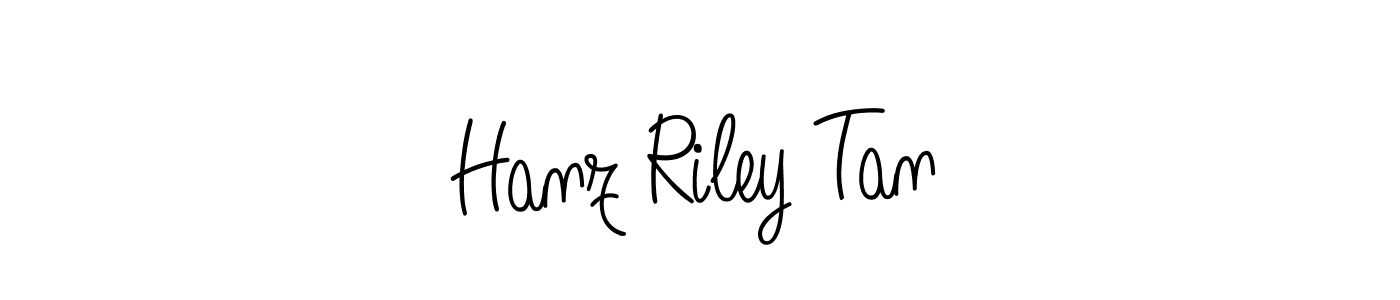 You should practise on your own different ways (Angelique-Rose-font-FFP) to write your name (Hanz Riley Tan) in signature. don't let someone else do it for you. Hanz Riley Tan signature style 5 images and pictures png