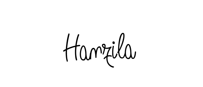 Make a beautiful signature design for name Hanzila. With this signature (Angelique-Rose-font-FFP) style, you can create a handwritten signature for free. Hanzila signature style 5 images and pictures png