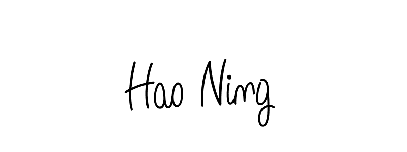 How to make Hao Ning name signature. Use Angelique-Rose-font-FFP style for creating short signs online. This is the latest handwritten sign. Hao Ning signature style 5 images and pictures png