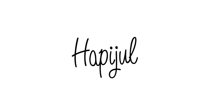 You should practise on your own different ways (Angelique-Rose-font-FFP) to write your name (Hapijul) in signature. don't let someone else do it for you. Hapijul signature style 5 images and pictures png