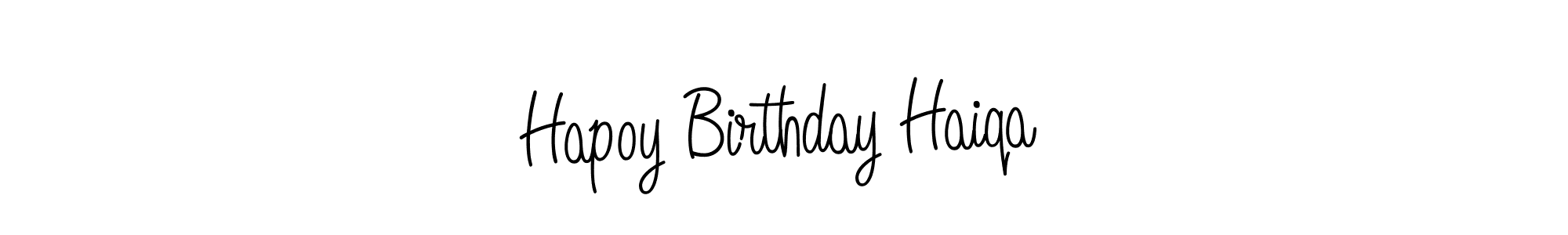 Make a beautiful signature design for name Hapoy Birthday Haiqa. With this signature (Angelique-Rose-font-FFP) style, you can create a handwritten signature for free. Hapoy Birthday Haiqa signature style 5 images and pictures png