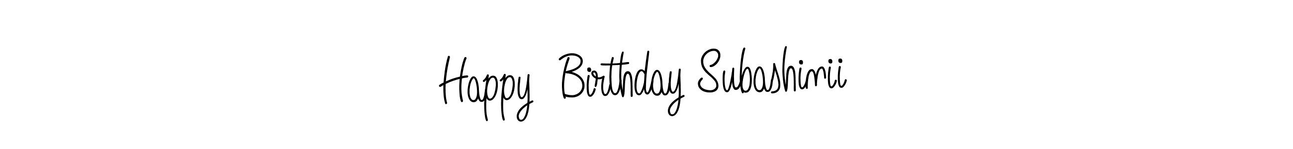 How to make Happy  Birthday Subashinii name signature. Use Angelique-Rose-font-FFP style for creating short signs online. This is the latest handwritten sign. Happy  Birthday Subashinii signature style 5 images and pictures png