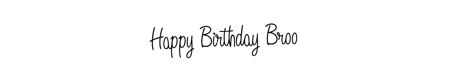 Use a signature maker to create a handwritten signature online. With this signature software, you can design (Angelique-Rose-font-FFP) your own signature for name Happy Birthday Broo. Happy Birthday Broo signature style 5 images and pictures png