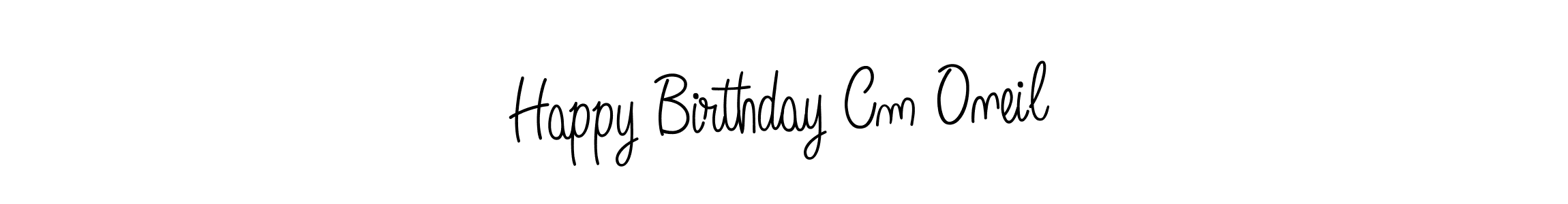 How to make Happy Birthday Cm Oneil name signature. Use Angelique-Rose-font-FFP style for creating short signs online. This is the latest handwritten sign. Happy Birthday Cm Oneil signature style 5 images and pictures png