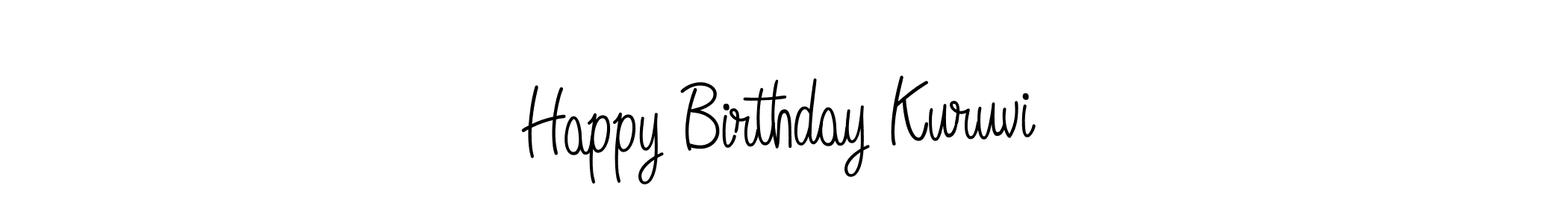 How to make Happy Birthday Kuruvi name signature. Use Angelique-Rose-font-FFP style for creating short signs online. This is the latest handwritten sign. Happy Birthday Kuruvi signature style 5 images and pictures png