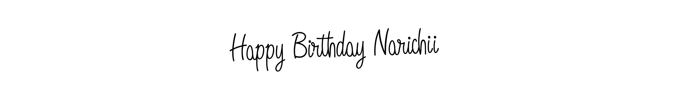 Make a beautiful signature design for name Happy Birthday Narichii. With this signature (Angelique-Rose-font-FFP) style, you can create a handwritten signature for free. Happy Birthday Narichii signature style 5 images and pictures png