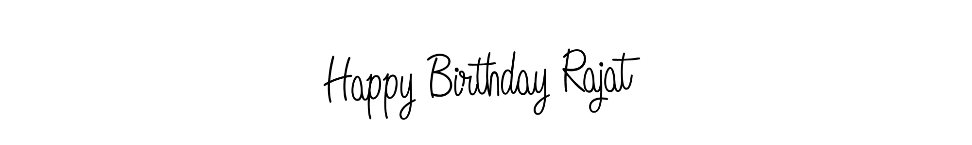 Use a signature maker to create a handwritten signature online. With this signature software, you can design (Angelique-Rose-font-FFP) your own signature for name Happy Birthday Rajat. Happy Birthday Rajat signature style 5 images and pictures png