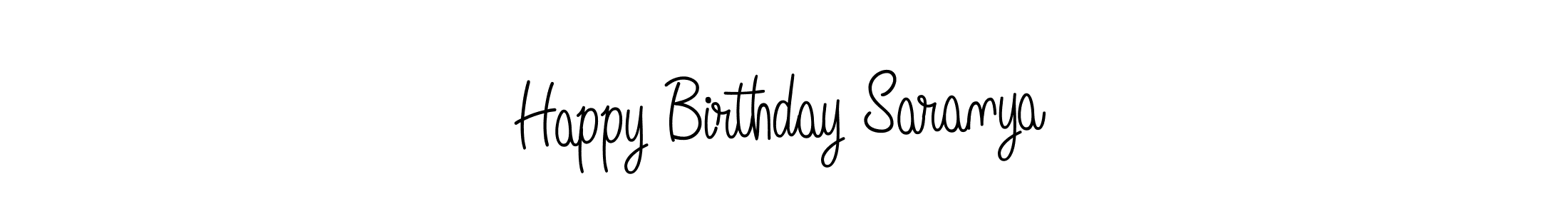 How to make Happy Birthday Saranya name signature. Use Angelique-Rose-font-FFP style for creating short signs online. This is the latest handwritten sign. Happy Birthday Saranya signature style 5 images and pictures png