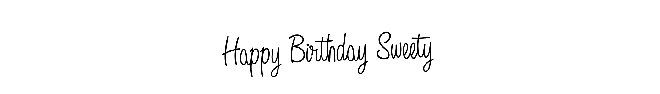 The best way (Angelique-Rose-font-FFP) to make a short signature is to pick only two or three words in your name. The name Happy Birthday Sweety include a total of six letters. For converting this name. Happy Birthday Sweety signature style 5 images and pictures png