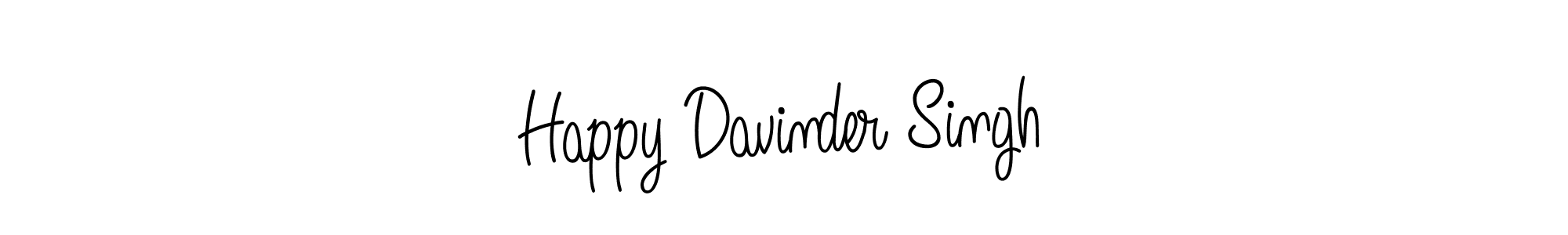 Make a beautiful signature design for name Happy Davinder Singh. With this signature (Angelique-Rose-font-FFP) style, you can create a handwritten signature for free. Happy Davinder Singh signature style 5 images and pictures png