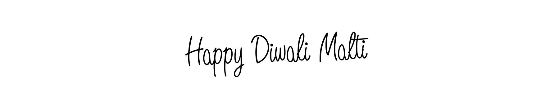 Use a signature maker to create a handwritten signature online. With this signature software, you can design (Angelique-Rose-font-FFP) your own signature for name Happy Diwali Malti. Happy Diwali Malti signature style 5 images and pictures png