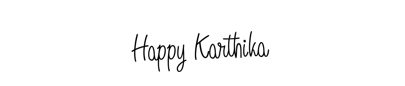 Happy Karthika stylish signature style. Best Handwritten Sign (Angelique-Rose-font-FFP) for my name. Handwritten Signature Collection Ideas for my name Happy Karthika. Happy Karthika signature style 5 images and pictures png