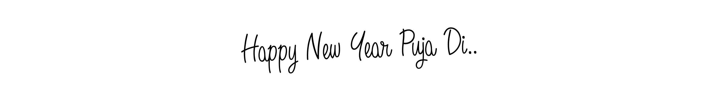 Create a beautiful signature design for name Happy New Year Puja Di... With this signature (Angelique-Rose-font-FFP) fonts, you can make a handwritten signature for free. Happy New Year Puja Di.. signature style 5 images and pictures png