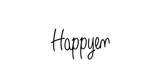 How to make Happyen name signature. Use Angelique-Rose-font-FFP style for creating short signs online. This is the latest handwritten sign. Happyen signature style 5 images and pictures png