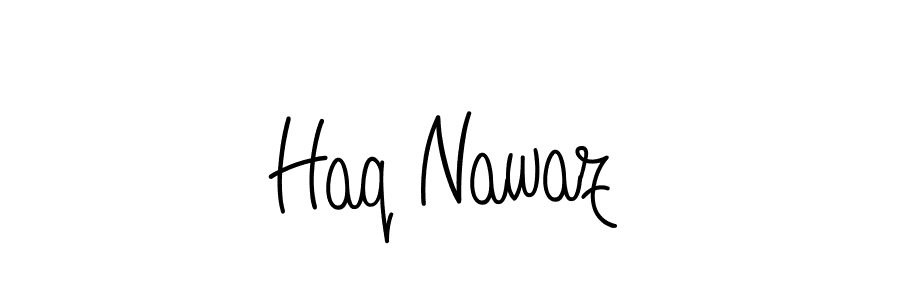 You should practise on your own different ways (Angelique-Rose-font-FFP) to write your name (Haq Nawaz) in signature. don't let someone else do it for you. Haq Nawaz signature style 5 images and pictures png