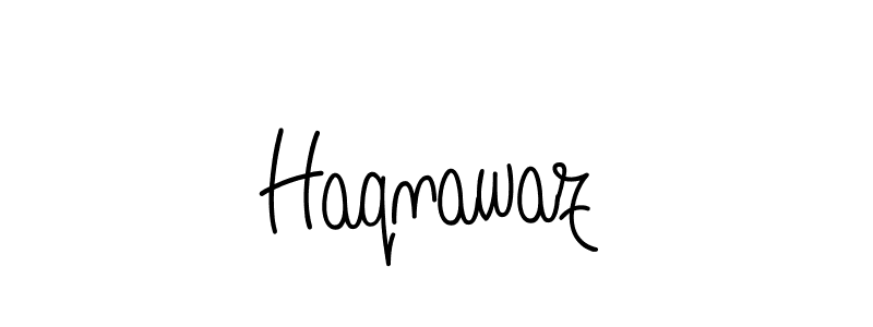 Make a beautiful signature design for name Haqnawaz. With this signature (Angelique-Rose-font-FFP) style, you can create a handwritten signature for free. Haqnawaz signature style 5 images and pictures png