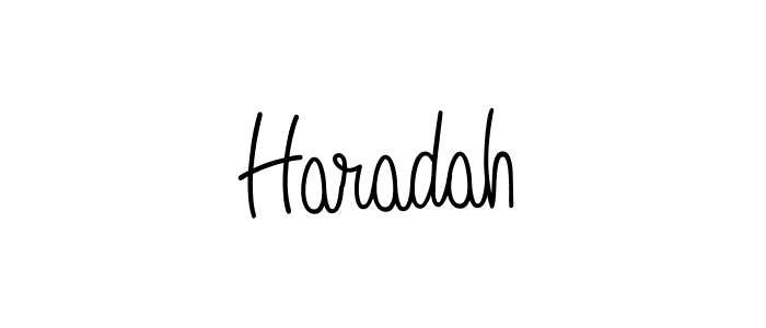 Create a beautiful signature design for name Haradah. With this signature (Angelique-Rose-font-FFP) fonts, you can make a handwritten signature for free. Haradah signature style 5 images and pictures png