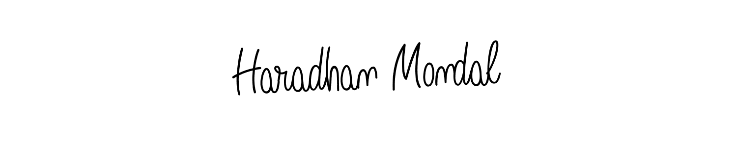 Use a signature maker to create a handwritten signature online. With this signature software, you can design (Angelique-Rose-font-FFP) your own signature for name Haradhan Mondal. Haradhan Mondal signature style 5 images and pictures png