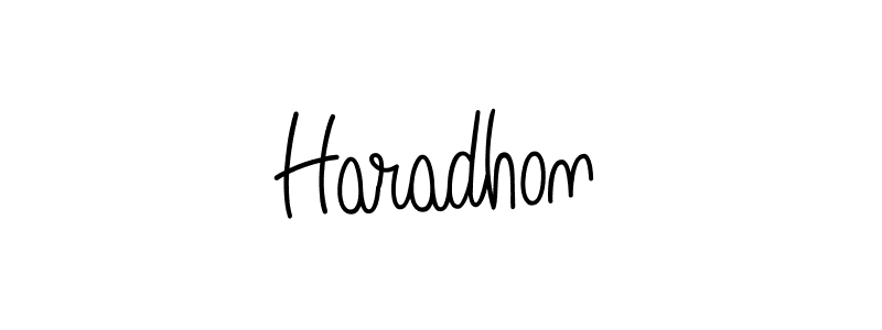 Use a signature maker to create a handwritten signature online. With this signature software, you can design (Angelique-Rose-font-FFP) your own signature for name Haradhon. Haradhon signature style 5 images and pictures png