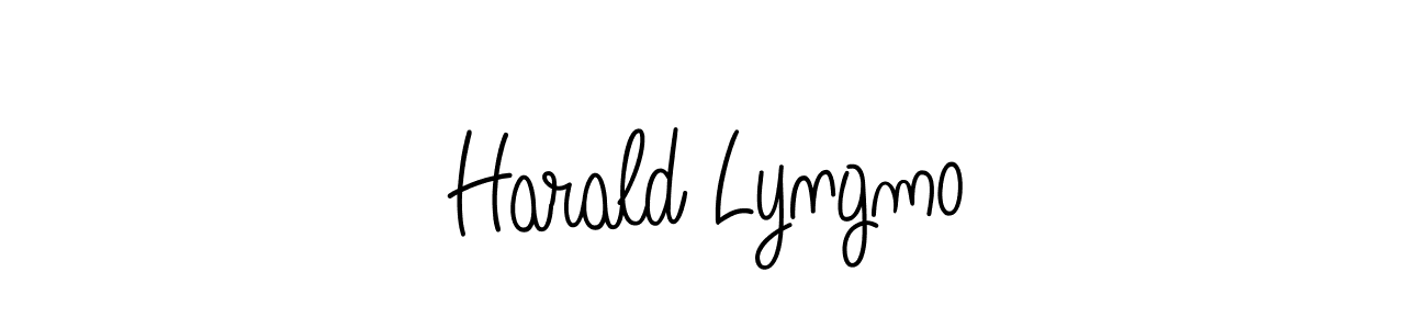 The best way (Angelique-Rose-font-FFP) to make a short signature is to pick only two or three words in your name. The name Harald Lyngmo include a total of six letters. For converting this name. Harald Lyngmo signature style 5 images and pictures png