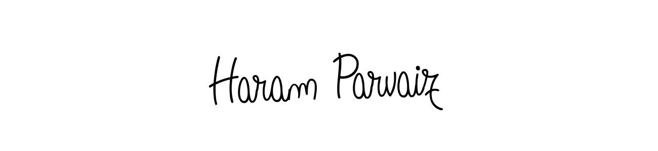 You should practise on your own different ways (Angelique-Rose-font-FFP) to write your name (Haram Parvaiz) in signature. don't let someone else do it for you. Haram Parvaiz signature style 5 images and pictures png