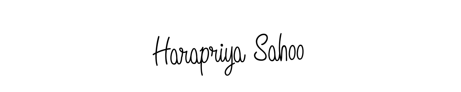 Design your own signature with our free online signature maker. With this signature software, you can create a handwritten (Angelique-Rose-font-FFP) signature for name Harapriya Sahoo. Harapriya Sahoo signature style 5 images and pictures png