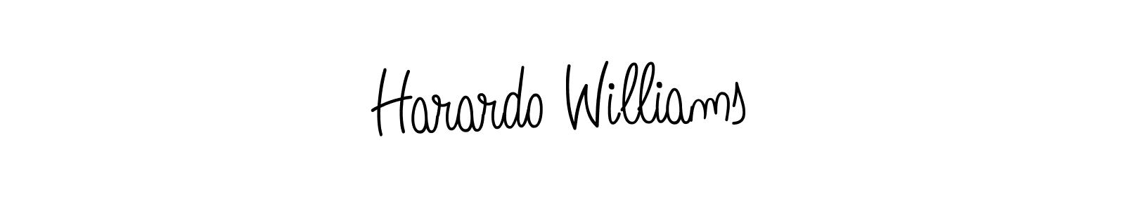 How to make Harardo Williams name signature. Use Angelique-Rose-font-FFP style for creating short signs online. This is the latest handwritten sign. Harardo Williams signature style 5 images and pictures png