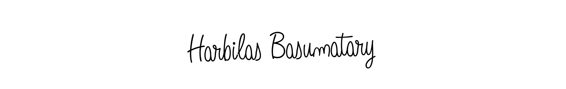 How to make Harbilas Basumatary name signature. Use Angelique-Rose-font-FFP style for creating short signs online. This is the latest handwritten sign. Harbilas Basumatary signature style 5 images and pictures png
