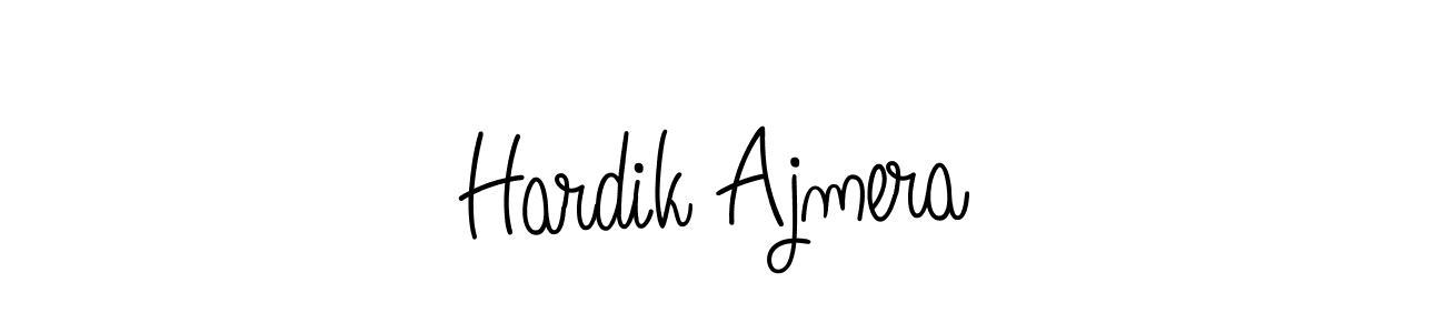 The best way (Angelique-Rose-font-FFP) to make a short signature is to pick only two or three words in your name. The name Hardik Ajmera include a total of six letters. For converting this name. Hardik Ajmera signature style 5 images and pictures png