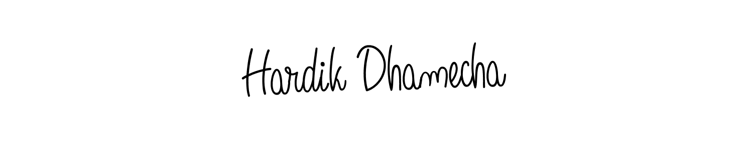 Also we have Hardik Dhamecha name is the best signature style. Create professional handwritten signature collection using Angelique-Rose-font-FFP autograph style. Hardik Dhamecha signature style 5 images and pictures png