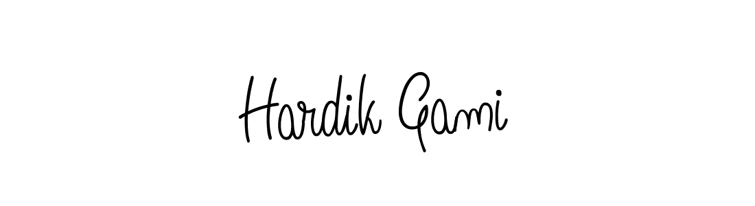 It looks lik you need a new signature style for name Hardik Gami. Design unique handwritten (Angelique-Rose-font-FFP) signature with our free signature maker in just a few clicks. Hardik Gami signature style 5 images and pictures png