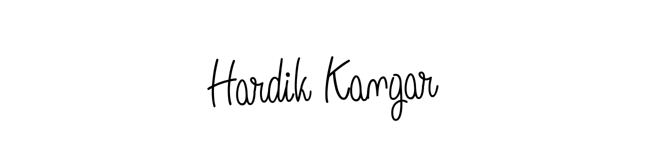 How to make Hardik Kangar name signature. Use Angelique-Rose-font-FFP style for creating short signs online. This is the latest handwritten sign. Hardik Kangar signature style 5 images and pictures png
