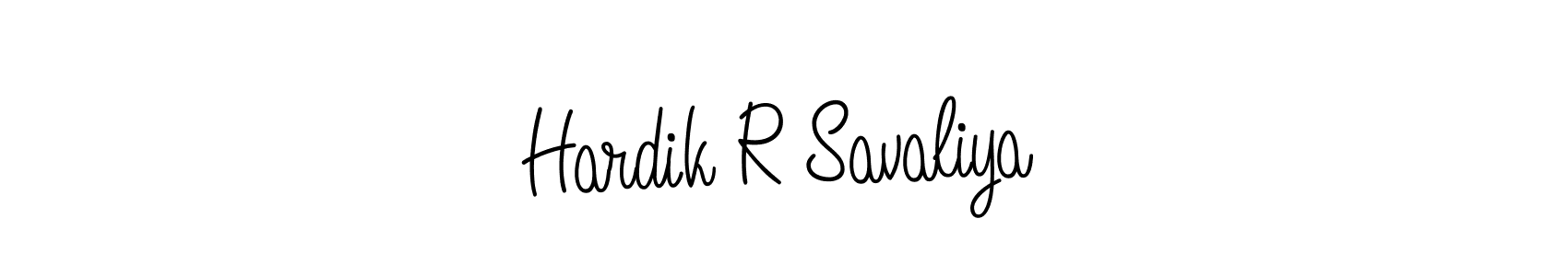 The best way (Angelique-Rose-font-FFP) to make a short signature is to pick only two or three words in your name. The name Hardik R Savaliya include a total of six letters. For converting this name. Hardik R Savaliya signature style 5 images and pictures png