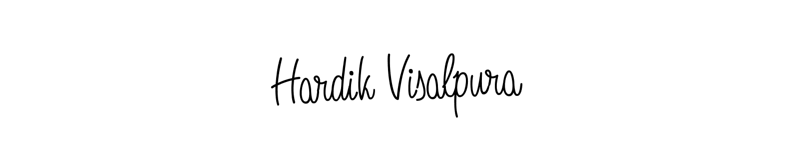 Create a beautiful signature design for name Hardik Visalpura. With this signature (Angelique-Rose-font-FFP) fonts, you can make a handwritten signature for free. Hardik Visalpura signature style 5 images and pictures png