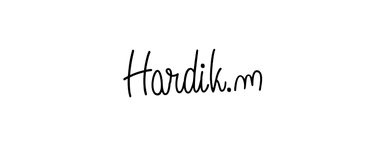 Also we have Hardik.m name is the best signature style. Create professional handwritten signature collection using Angelique-Rose-font-FFP autograph style. Hardik.m signature style 5 images and pictures png