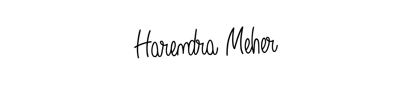 Make a beautiful signature design for name Harendra Meher. With this signature (Angelique-Rose-font-FFP) style, you can create a handwritten signature for free. Harendra Meher signature style 5 images and pictures png