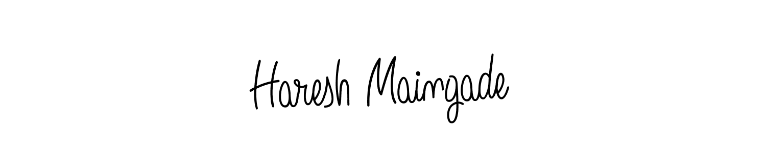 Use a signature maker to create a handwritten signature online. With this signature software, you can design (Angelique-Rose-font-FFP) your own signature for name Haresh Maingade. Haresh Maingade signature style 5 images and pictures png