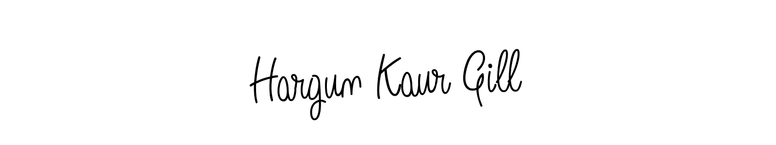 Make a beautiful signature design for name Hargun Kaur Gill. With this signature (Angelique-Rose-font-FFP) style, you can create a handwritten signature for free. Hargun Kaur Gill signature style 5 images and pictures png