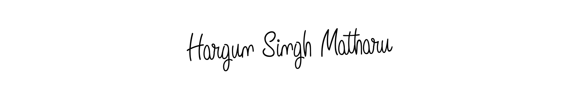 How to make Hargun Singh Matharu name signature. Use Angelique-Rose-font-FFP style for creating short signs online. This is the latest handwritten sign. Hargun Singh Matharu signature style 5 images and pictures png