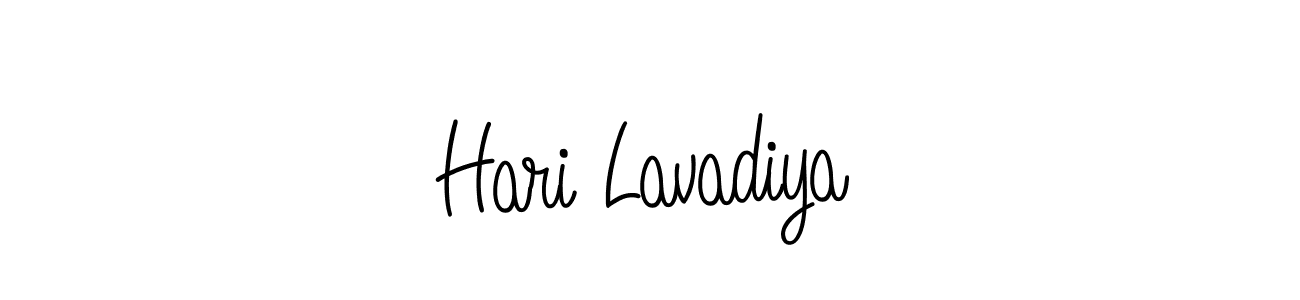 Make a beautiful signature design for name Hari Lavadiya. With this signature (Angelique-Rose-font-FFP) style, you can create a handwritten signature for free. Hari Lavadiya signature style 5 images and pictures png