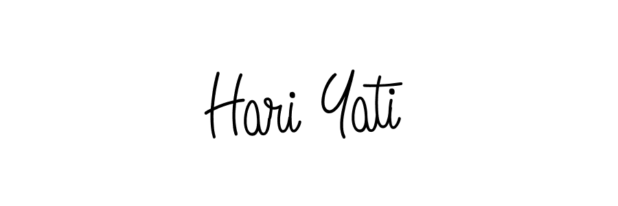 How to make Hari Yati name signature. Use Angelique-Rose-font-FFP style for creating short signs online. This is the latest handwritten sign. Hari Yati signature style 5 images and pictures png