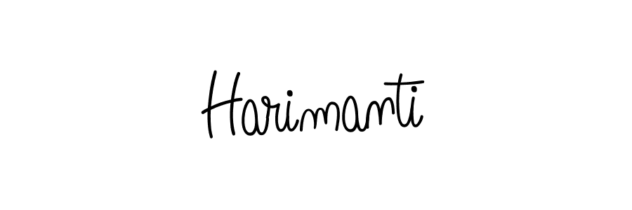 Use a signature maker to create a handwritten signature online. With this signature software, you can design (Angelique-Rose-font-FFP) your own signature for name Harimanti. Harimanti signature style 5 images and pictures png