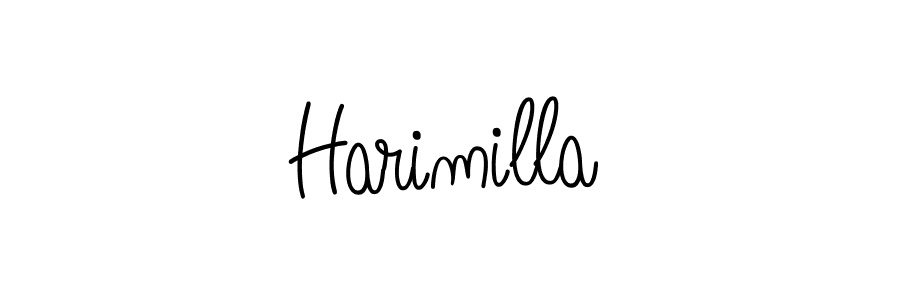 Make a beautiful signature design for name Harimilla. With this signature (Angelique-Rose-font-FFP) style, you can create a handwritten signature for free. Harimilla signature style 5 images and pictures png