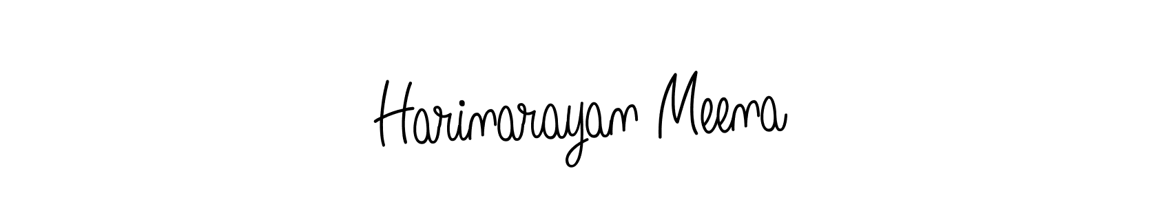 Use a signature maker to create a handwritten signature online. With this signature software, you can design (Angelique-Rose-font-FFP) your own signature for name Harinarayan Meena. Harinarayan Meena signature style 5 images and pictures png