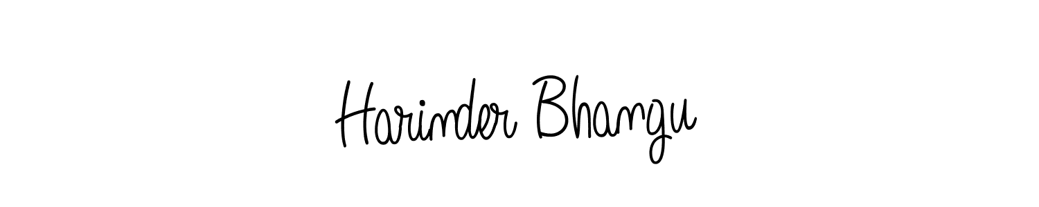 Design your own signature with our free online signature maker. With this signature software, you can create a handwritten (Angelique-Rose-font-FFP) signature for name Harinder Bhangu. Harinder Bhangu signature style 5 images and pictures png