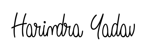 You should practise on your own different ways (Angelique-Rose-font-FFP) to write your name (Harindra Yadav) in signature. Don't let someone else do it for you. Harindra Yadav signature style 5 images and pictures png