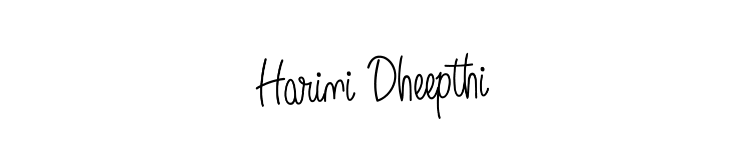 How to make Harini Dheepthi name signature. Use Angelique-Rose-font-FFP style for creating short signs online. This is the latest handwritten sign. Harini Dheepthi signature style 5 images and pictures png