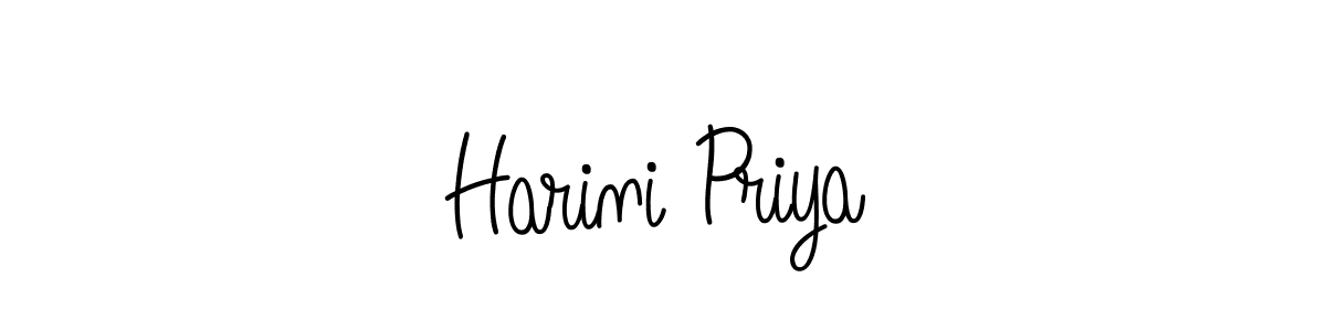 Design your own signature with our free online signature maker. With this signature software, you can create a handwritten (Angelique-Rose-font-FFP) signature for name Harini Priya. Harini Priya signature style 5 images and pictures png