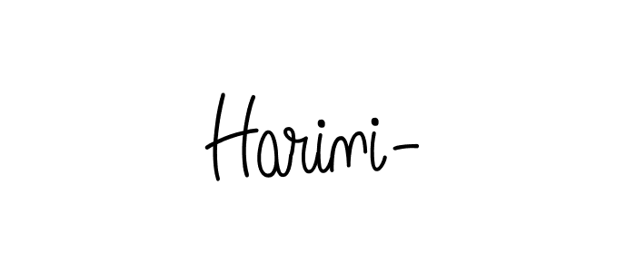 if you are searching for the best signature style for your name Harini-. so please give up your signature search. here we have designed multiple signature styles  using Angelique-Rose-font-FFP. Harini- signature style 5 images and pictures png